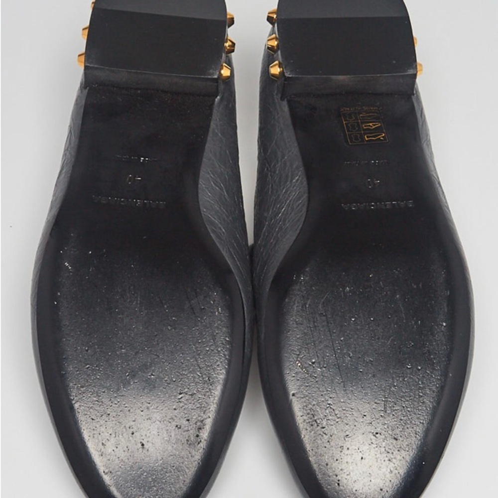 BALENCIAGA
Gris Fossile Leather Studded Loafers - Picture 5 of 11